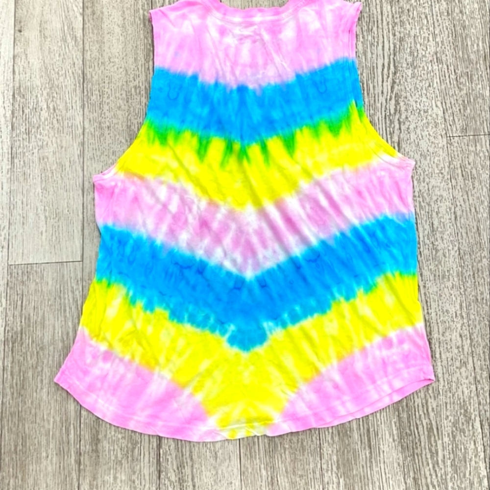 SPIRITUAL GANGSTER TIE DYE COLORFUL TANK TOP TEE SHIRT NWT
